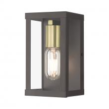 Livex Lighting 28031-07 - 1 Light Bronze Outdoor ADA Small Wall Lantern with Antique Gold Finish Accents