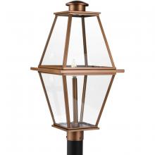Progress P540107-169 - Bradshaw Collection One-Light Antique Copper Clear Glass Transitional Outdoor Post Lantern