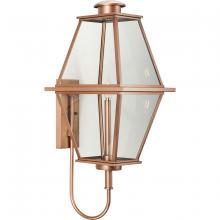 Progress P560349-169 - Bradshaw Collection One-Light Antique Copper Clear Glass Transitional Large Outdoor Wall Lantern