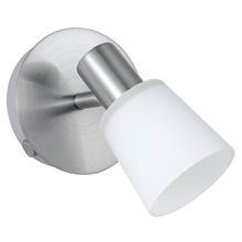 Eglo 89942A - 1x60W Wall Light w/ Matte Nickel Finish & White Glass