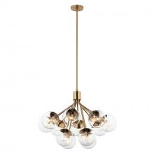 Kichler 52701CPZCLR - Silvarious 30 Inch 12 Light Convertible Chandelier with Clear Glass in Champagne Bronze