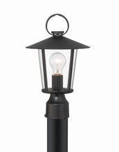 Crystorama AND-9207-CL-MK - Andover 1 Light Matte Black Outdoor Lantern Post
