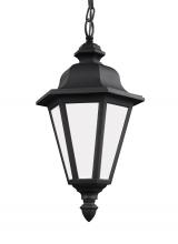 Generation Lighting 69025EN3-12 - Brentwood traditional 1-light LED outdoor exterior ceiling hanging pendant in black finish with smoo